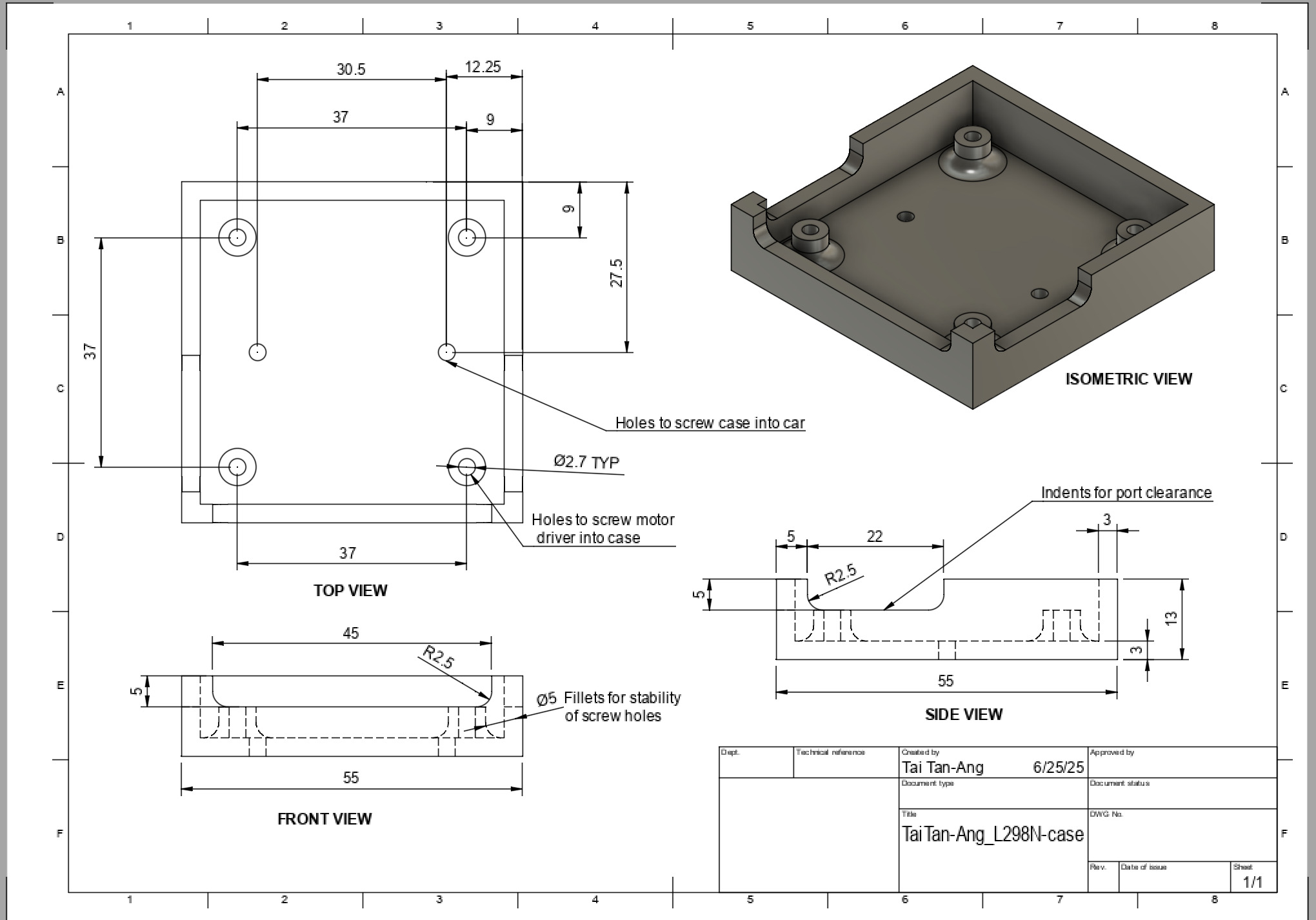 L298N Motor Driver CAD Drawing