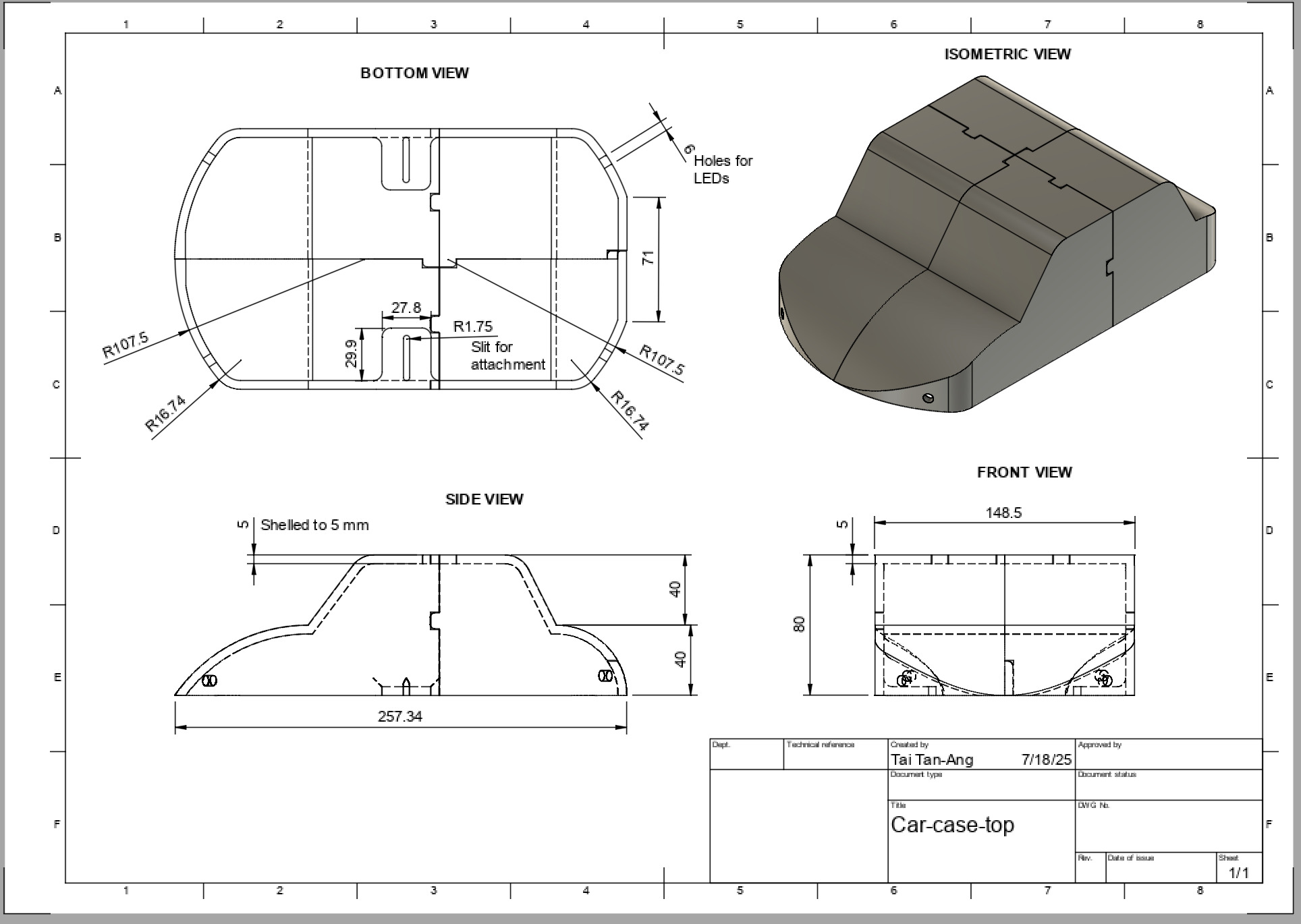 car casing drawing